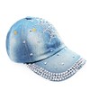 Topstyle Jeans Cap in Vintage Style with Star and Rhinestones,
