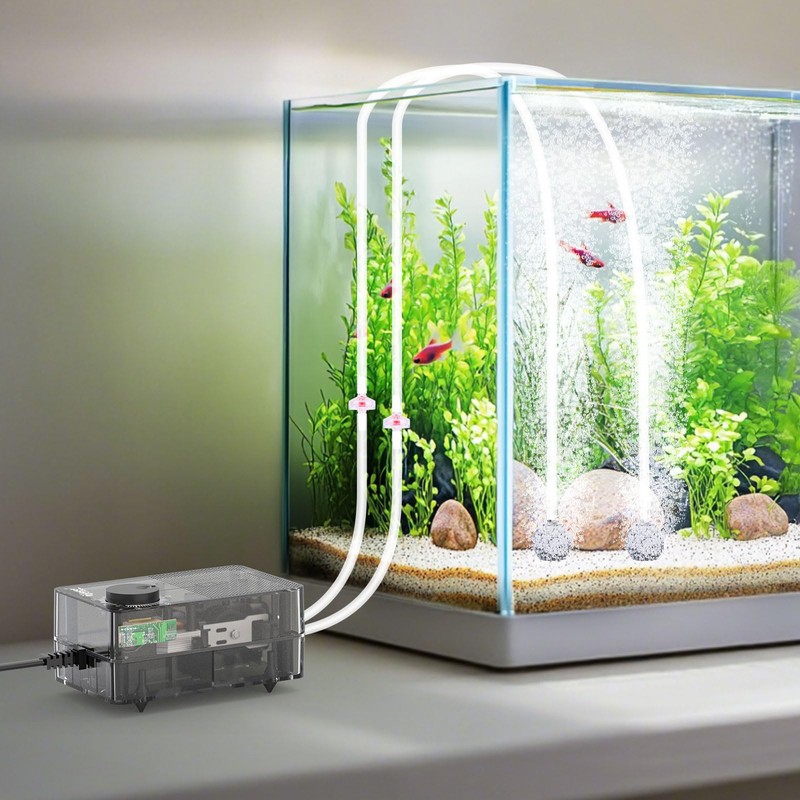 hygger Aquarium Air Pump 2.5W Ultra-Quiet Fish Tank Small Oxygenating