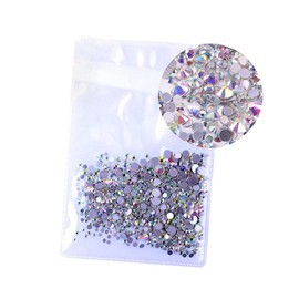 VICASKY 1440pcs Crystal Ab Round Flat Back Rhinestones for Nail Art Decoration Mixed Colors for DIY Crafts Jewelry Decor Art