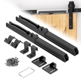 Barn Door Soft Close Hardware Kit,Barn Door Buffer Damper Stopper is Suitable for Most Flat Track Sliding Door Systems.Supports Doors Weighing 88-132 lbs,No Hole Installation (Black 2pcs)