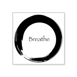 CafePress Enso with Breathe Sticker Square Bumper Sticker Car Decal