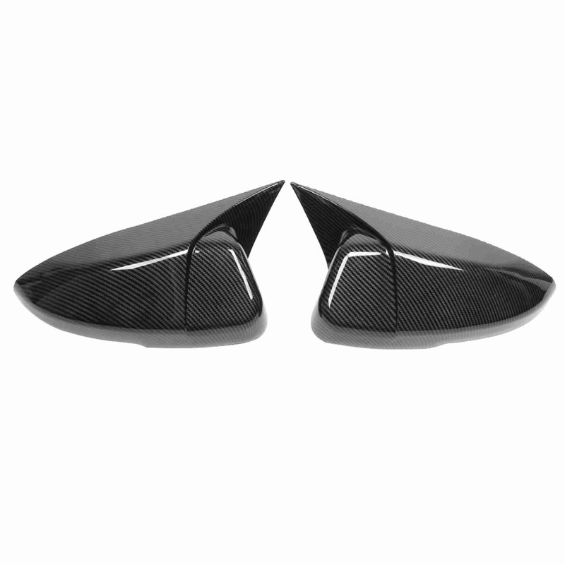 Pair Carbon Fiber Style Mirror Cover Caps Add On Fit