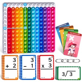 JoyCat Flash Cards for Kids Ages 4-8, Math Flash Cards & Chart, Math Learning Tools Game for Addition Subtraction Division Multiplication, Fit for Kindergarten 1st 2nd 3rd 4th 5th 6th Grade