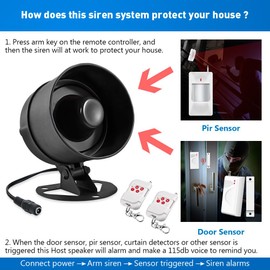 Fuers Home Alarm System 115 dB Alarm System Caravan 10-Piece Set Door Alarm System Garage Window Alarm System Door Contact Alarm Smartlife Security System for Home