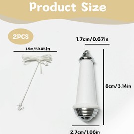 2PCS Bathroom Light Pull Cord, Bathroom Light Pull, Pull Cord Handle, Light Pull Cord, Pull Cord, Bathroom Pull Cord Handle, Ceramic Bathroom Light Pull Cord with 150 Cm Light Pull Cord Extension