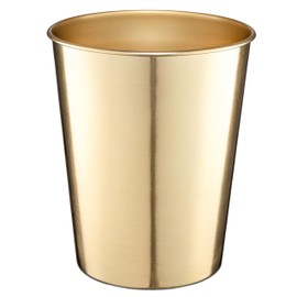 Monarch Abode Handcrafted Metal Durable Wastebasket Trash Can for Home Office Bedroom, Decorative Wastebasket, Modern Bathroom Décor, Standard, Brushed Gold