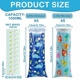 10PCS Spucktüten, Reißfester Spuckbeutel mit Ring, Kotztüten für Erbrechen, Übelkeit, Unterwegs, Auto, Reiseübelkeit – Einweg Spucktüten bonus Reinigungstücher