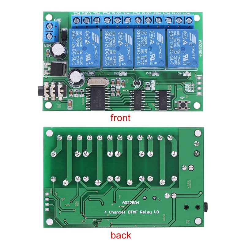 AD22B04 12V 4 Channel DTMF Tone Decoder Relay Phone Remote
