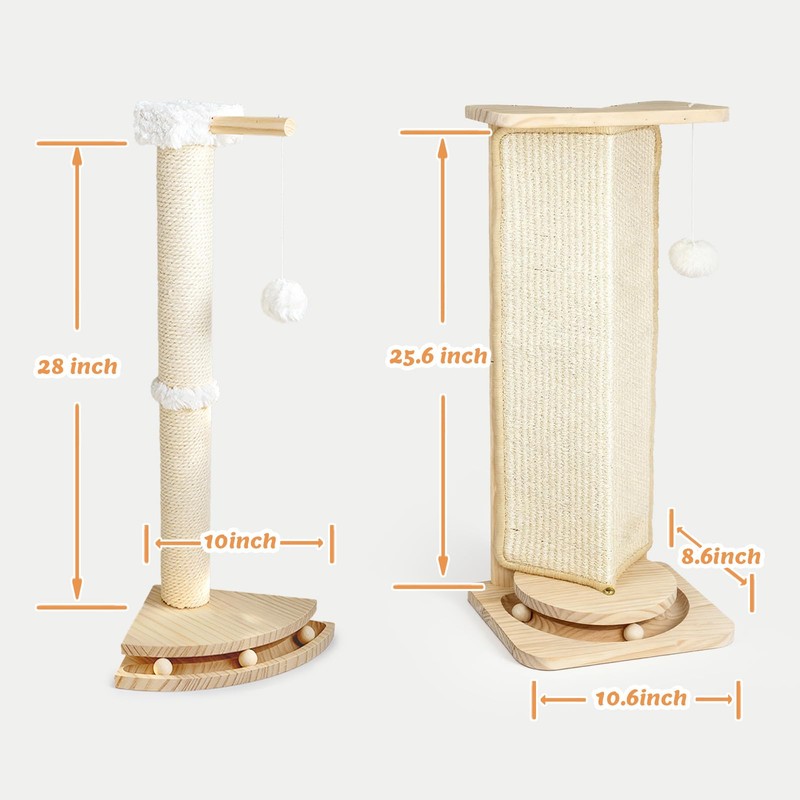 Couch Cat Corner Scratcher with Interactive Ball Toys for Cat,