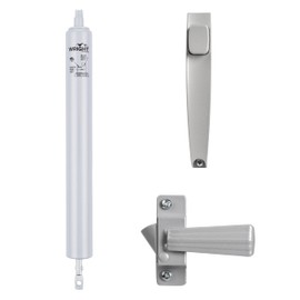 Wright Products Pneumatic Closer and Push Button Latch Combo Kit, No Lock-Out Feature, with Adjustable Closing Speed (Aluminum)