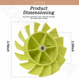 529437003/529437004/529437001 Blower Fan Compatible with Ryobi Homelite 18V Leaf Blower P2108 P21081 P21081VNM P21081VN Blower Fan Replace 529437002, 529437003- (W/Insert Nut) 1 Pack