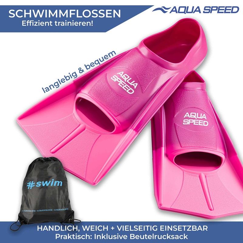 Aqua Speed Short Flippers For Adults And Children, High Tech