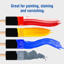 YiBaiBrush Foam Paint Brushes, 27 Pack, 1 Inch Sponge Paint Brushes, Paint Sponges Set, Foam Brushes for Painting, Wood Handle Sponge Brushes for Staining, Painting Tools for Crafts, DIY Projects