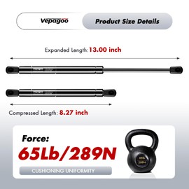Vepagoo 95966 13 inch 65Lb/289N Gas Shock Strut for Snugtop LEER are ATC Camper Shell Topper Rear Window, Hydraulic Lift Support Truck Toolbox Cap Canopy, 1015904 Pack of 2PCS.