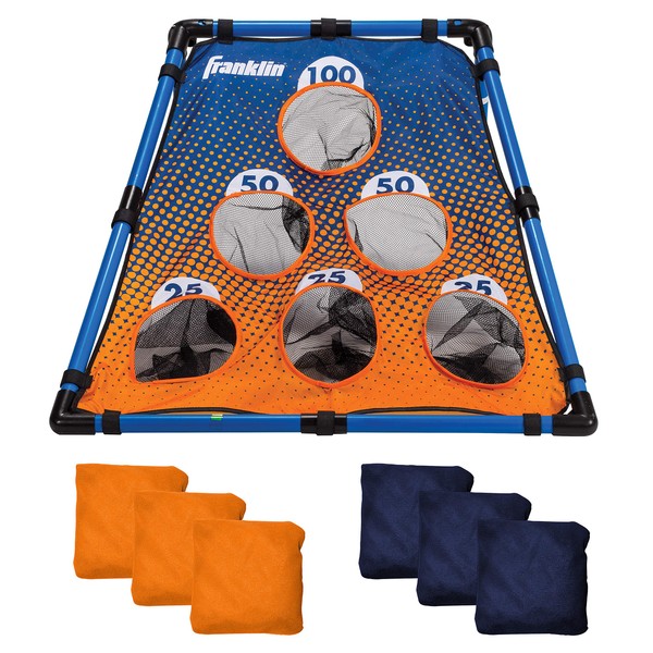 Franklin Sports 6 Hole Bean Bag Toss - Indoor + Outdoor Bean Bag Toss Set with (6) Bags Included - Bean Bag Toss for Kids + Adults