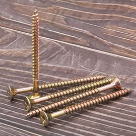 M5 x 80mm (40 PCS) Flat Phillips Head Wood Screws Countersunk Head Drywall Clipboard Screw Phillips Drive Yellow Zinc Plated Wood Interior Construction Projects Metal Screw