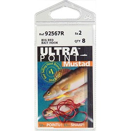 Mustad UltraPoint Octopus/Beak Bait Fishing Hook Blonde Red, 2, Pack of 8