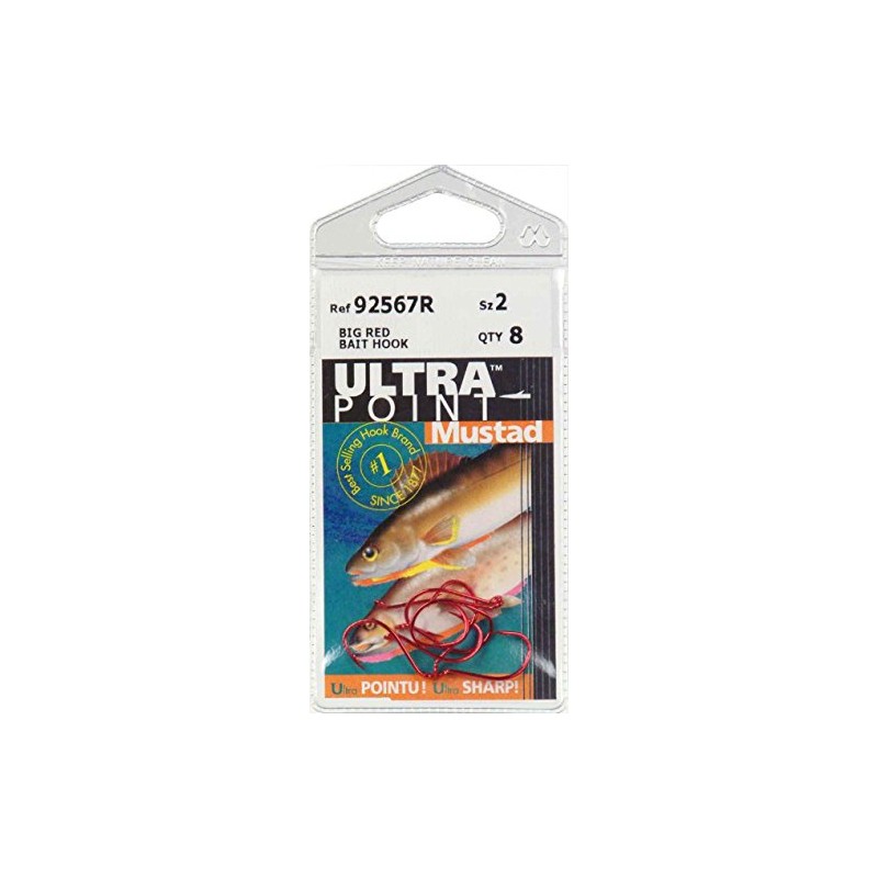 Mustad UltraPoint Octopus/Beak Bait Fishing Hook Blonde Red, 2, Pack