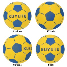 KUYOTQ Silent Indoor Soft Foam Soccer Ball, Kids Youth High Bounce Silent Indoor Soft Foam Yellow Size 4 Soccer Ball, Real Soccer Feel&Weight for Boys Girls No Flaking, Training for Apartment Home