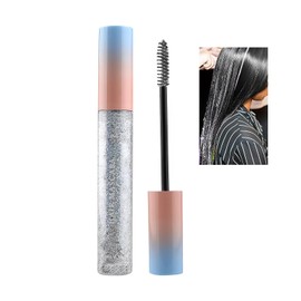 aopoka Temorary Hair Mascara, 8 Vibrant Colors Temporary Hair Dye, Safe Green Formula, Hair Color for Parties, Music Festivals, Birthdays, Hair Chalk for Kids and Women Not-Greasy #sparkly silver