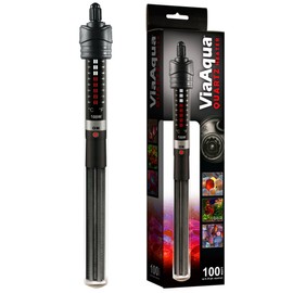 ViaAqua 100-Watt Quartz Glass Submersible Heater with Built-In Thermostat