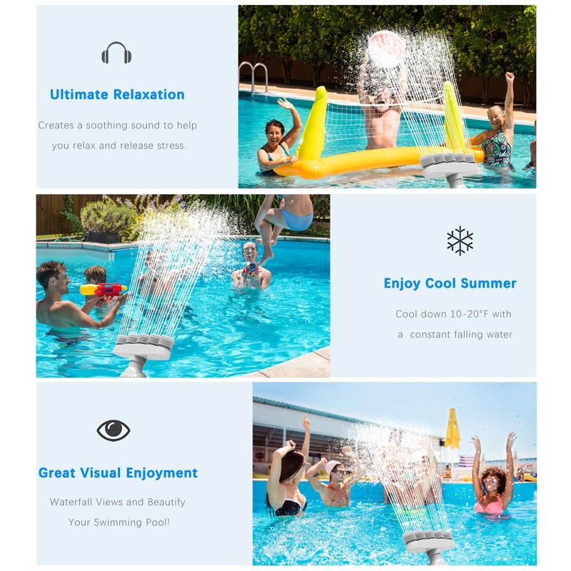 Waterfall Pool for Above Ground and Built-in Pools, Adjustable Pool
