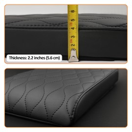 POKSRI Car Center Console Cover pad PU Leather,Black Armrest Box mat,Vehicle Arm Rest Cushion Protector,Memory Foam pad,Full size SUV truck,f150 sierra titan silverdo tundra(sizeD 15x13.4x2.2)