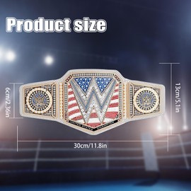 DIY Belt Diamond Art Painting Ornament Kit, 5D DIY Diamond Waistband Universal Champion Diamond Art Acrylic Belt for Men Women for Xmas Home Desktop Decoration Ornament Gift