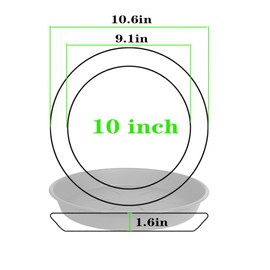 OVZILKI OVZILKI 6 Pack of Plant Saucer Tray 9 10 inch, Heavy Duty Plastic Pot Plant Drip Trays Saucers for for Indoors Outdoor, Plant Water Tray for Planters 9-10" (10", Beige)