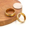 Tobestu Golden Frosted Stainless Steel Crown Rings for Men -