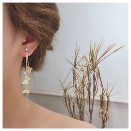 Allereya Vintage Butterfly Dangle Earrings Long Tassel Earrings Tiny Crystal Stud Earrings Gold Butterfly Drop Earrings Jewellery for Women and Girls