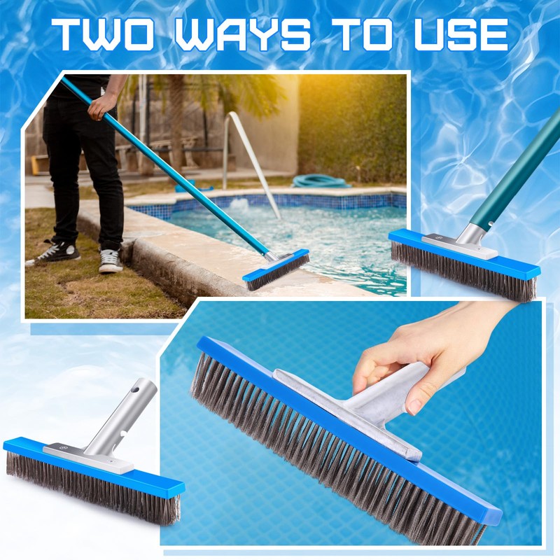 Gejoy 2 Pack 10" Stainless Steel Brush Pool Brush Head