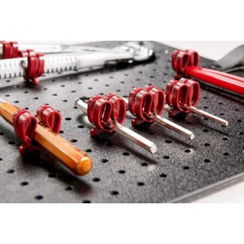 PARAT Basic Tool Clips for Perforated Board, Pack of 20, Red Tool Holder, 900008988