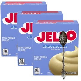 Candy Freezer Instant Pudding & Pie Filling Mix 3.4 oz oz (Pack of 3) with Gem Spoon (Cheesecake) Gem Spoon