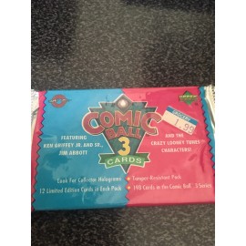 1992 UPPER DECK COMIC BALL 3 PACKS- GRIFFEY JR & SR, JIM ABBOTT, LOONEY TUNES