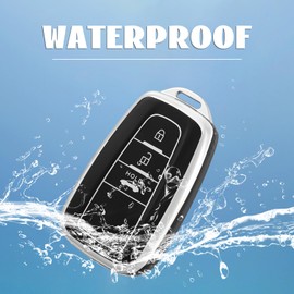 OFF WE GO Car Key Case Key Cover for Toyota Aygo Yaris Corolla C-HR Camry GT86 GR Supra Prius Prado Mirai RAV4 Land Cruiser Key Cover Key Protection Housing Black Silver