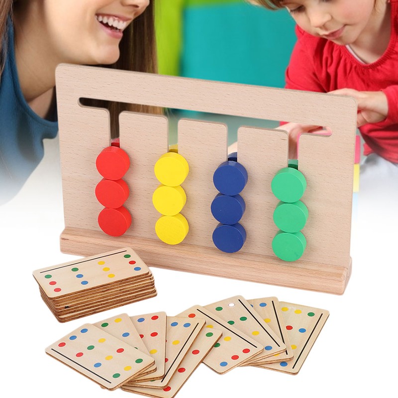 Four Color Game Children Logical Training Toys Wooden Baby Cognitive