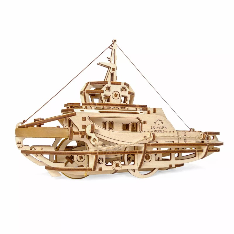 UGEARS Tugboat Ugears 3D Mechanical Wooden Model DIY 3D Brainteaser