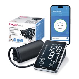 Beurer BM 58 Baumanómetro Digital de Brazo Automático, Tensiómetro de Presión Arterial con Pantalla XL Iluminada, Detector de Arritmias, Memoria para 