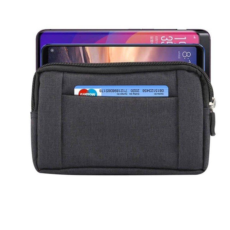 DFVmobile - Multi-purpose belt case with 2 compartments zip for