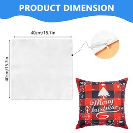 16 Pack Throw Pillow Covers, 16 x 16 Square Throw Pillow Case Sublimation Blank Pillow Cases Decorative Cushion Pillowcase for Bed Living Room Couch Sofa (No Insert)