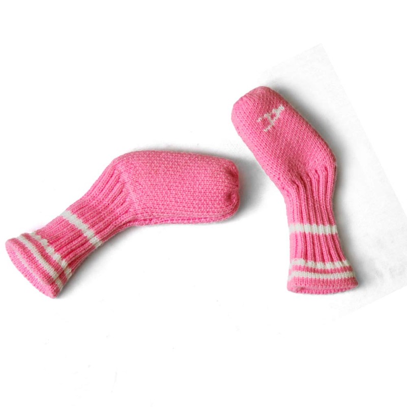 10 Pcs Pink Golf Iron Covers Cuteness Knitted Socks Shape