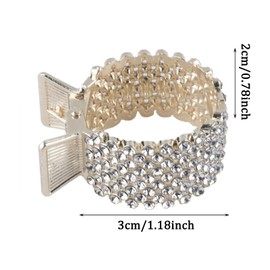 GWAWG Pack of 3 Women's Hair Clips with Sparkling Crystal Stones Rhinestone Hair Clips Holder for High Ponytail Non-Slip Elegant for Prom Wedding Everyday Vintage Rhinestone Hair Clips