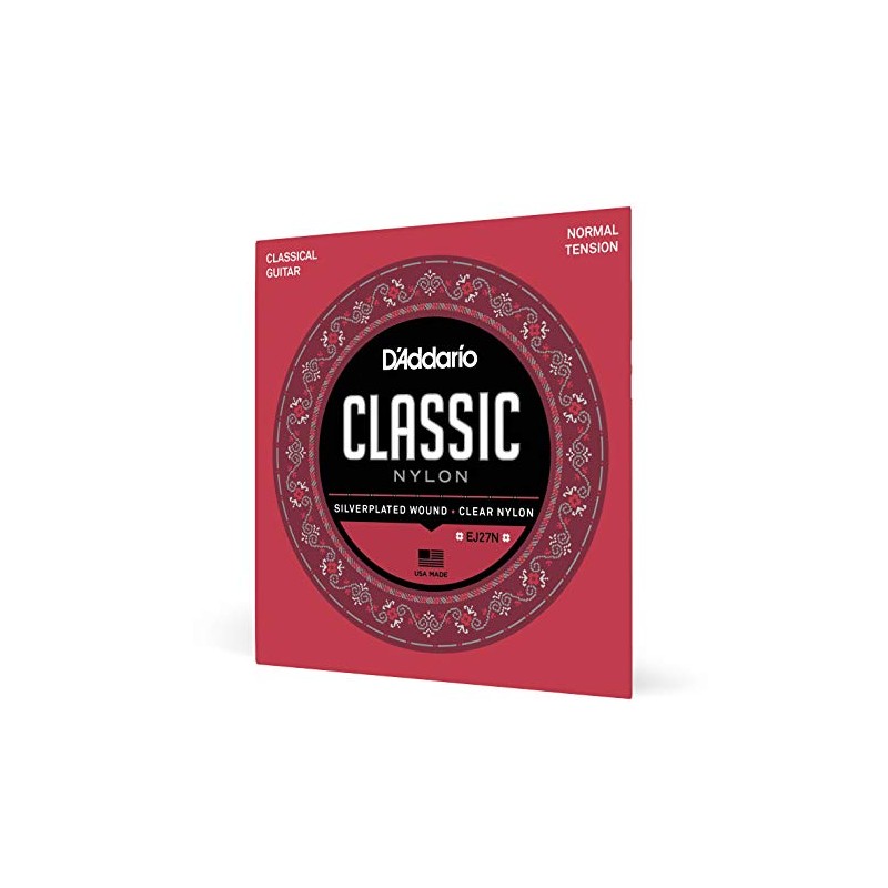 D'Addario Cuerdas de nylon para guitarra clásica Student, EJ27N, tensión