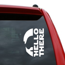 Black Heart Decals & More Obi-Wan Hello There Vinyl Decal Sticker | Color: White | 5 inch x 3.6 inch