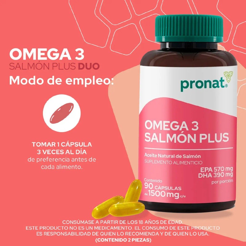 Salmón Plus (omega 3) Duo 180 Cápsulas - Pronat Sabor
