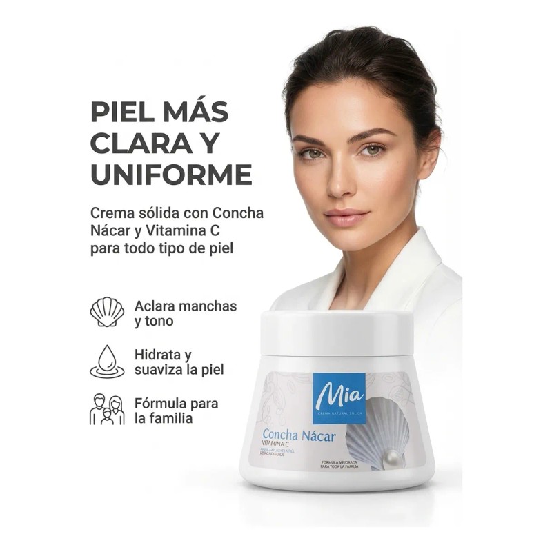 3 Pack Crema Mía Concha Nácar Aclara Paño Manchas Cicatrices