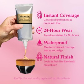Tattoo Cover Up Makeup Waterproof,Makeup Cover Up,Leg,Body,Waterproof No transfer,Coverage Perfector,Tattoo Concealer (02 Natural)