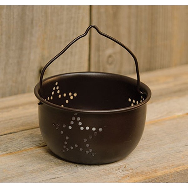 Mini Punched Star Colander Black Rustic Primitive Country Metal Kitchen Decor - Decorative - Perfect to Hold Tea Light