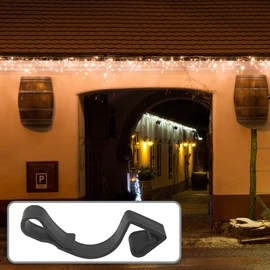 com-four® 50 x gutter hooks for fairy lights, plastic rain gutter hooks, attachment for Christmas outdoor lighting, fairy lights holder